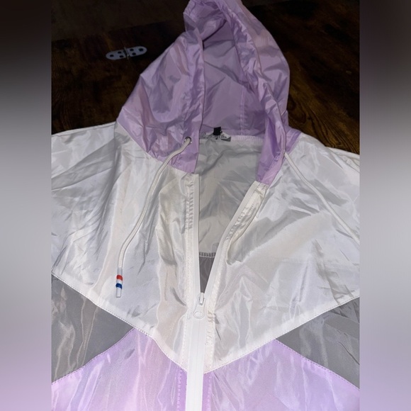 Waterproof‎ rain jacket Raincoat packable Women's Lavender and White - Picture 9 of 9